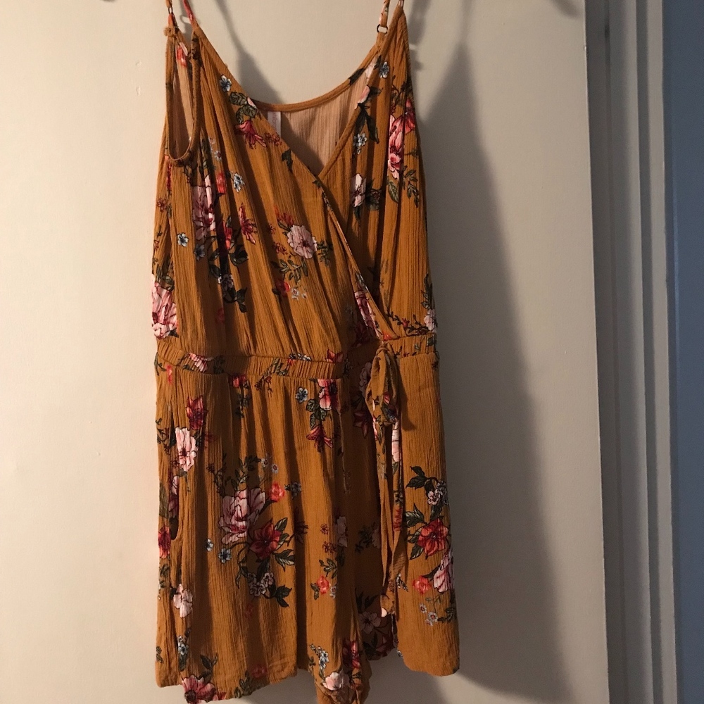 Orange Floral Romper